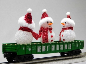 MTH RAILKING Christmas Gondola with Lighted Snowmen O Gauge 30-72248
