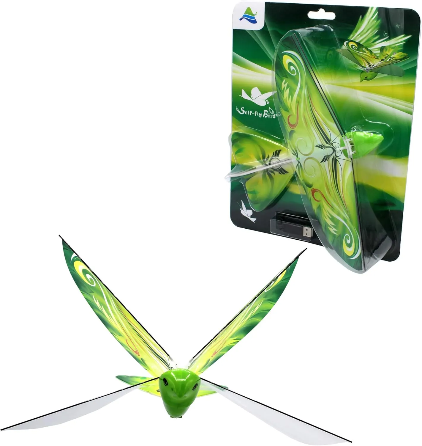 MUKIKIM LX-128-G Self Flying E Bird Electronic Flying Bird Toy Drone - Green