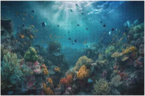 Multi Colored Fish Swim in Tropical Coral Reef 500 Piece Puzzles for Adults Jigsaw Puzzles for Adults and Kids 500 Piece Educational Games Colorful Puzzles for Home Decoration 20.5x15 Inch