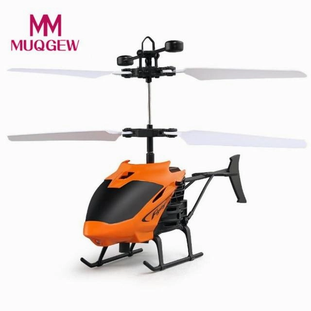 MUQGEW Flying Mini RC Infrared Induction Helicopter Aircraft w/ Flashing Light
