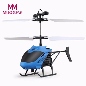 MUQGEW Flying Mini RC Infrared Induction Helicopter Aircraft w/ Flashing Light
