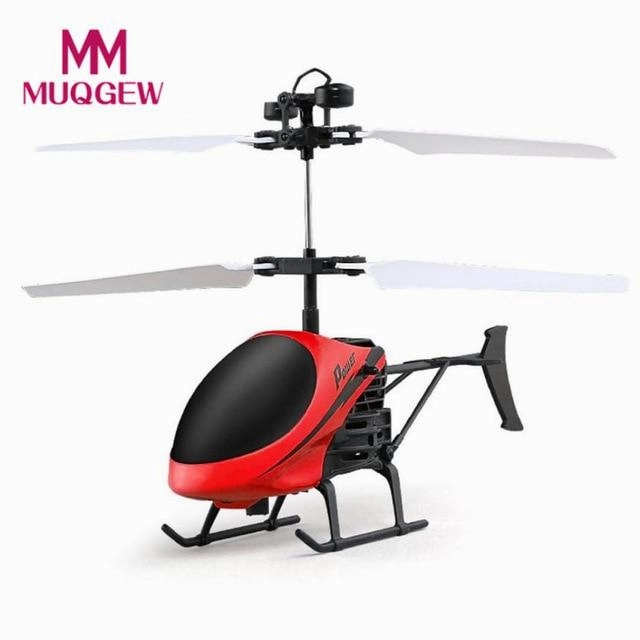 MUQGEW Flying Mini RC Infrared Induction Helicopter Aircraft w/ Flashing Light