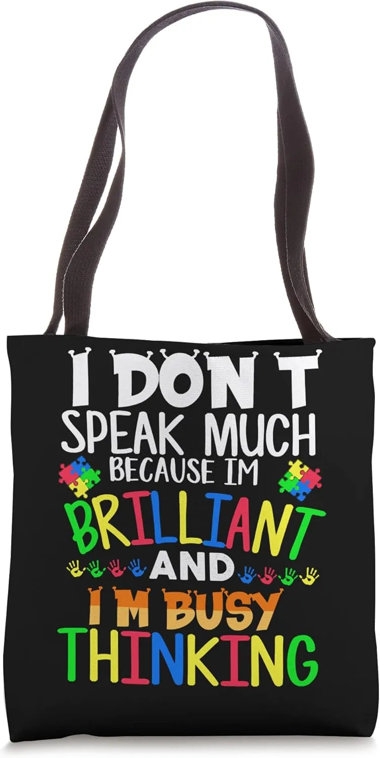 My Child May Be Non Verbal I May Be Nonverbal Autism Mom Tote Bag