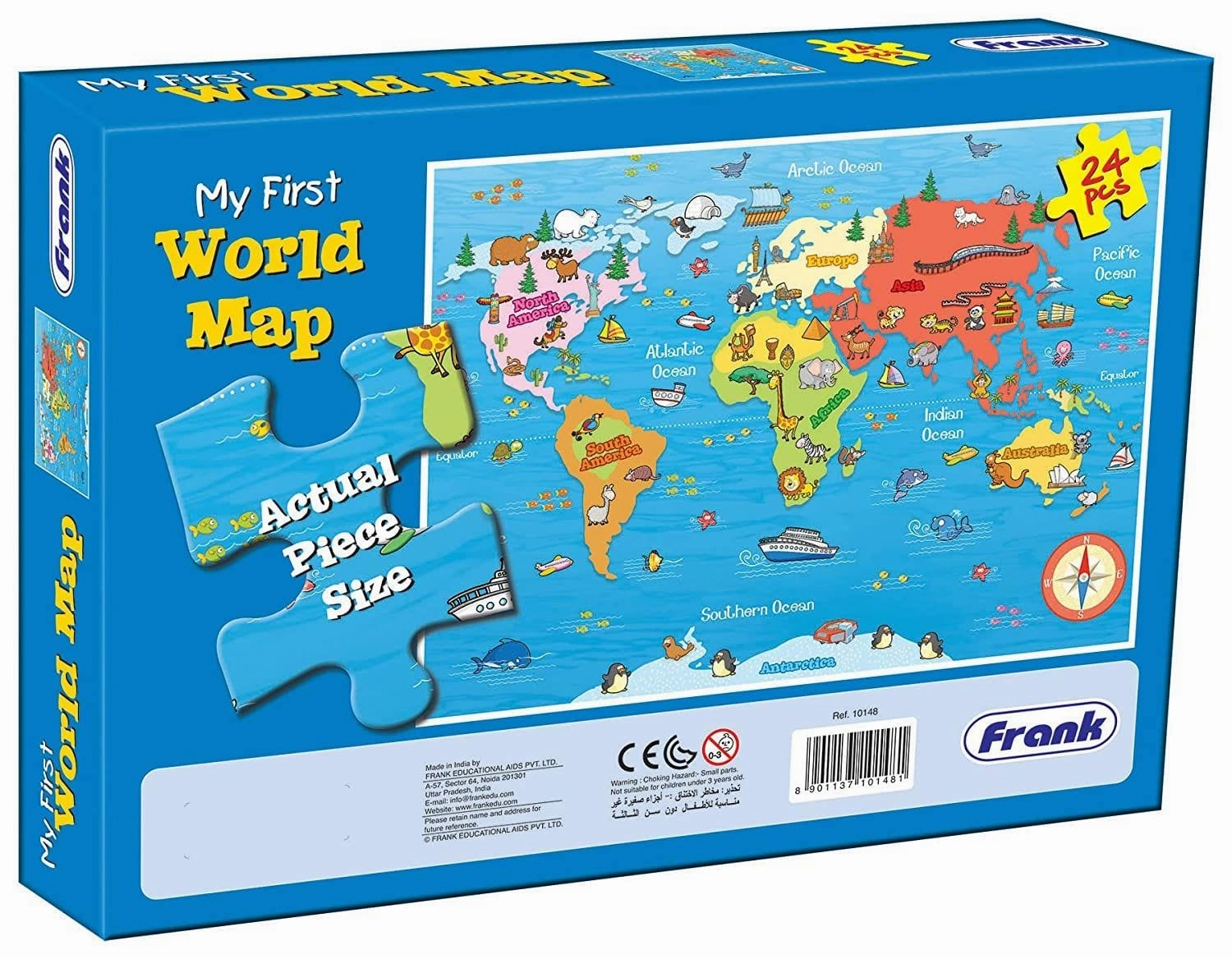 My First World Map Puzzle - 24 PCS | Frank