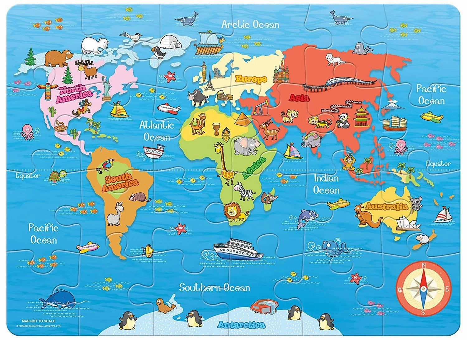 My First World Map Puzzle - 24 PCS | Frank