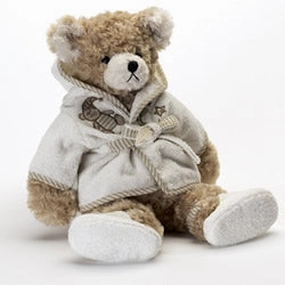 Natural Teddy Bear in Dressing Gown
