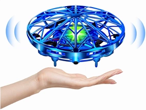 New in package! UTTORA Mini Drone for Kids or Adults Flying Toy Hand Operated UFO Helicopter RC Toy with 360°Rotating & 5 Motion Sensor & Flashing LED & 2 Speed Modes, Blue!