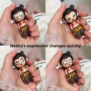 Nezha 2 Face-Changing Model Press Toy - Collectible Movie Novelty, Interactive 4-Expression Transform Art Desk Decor Fun Gifts for Friends or Children (2PCS)