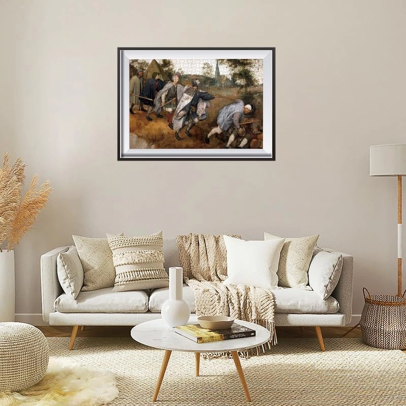 Nine Looms Wooden Jigsaw Puzzle for Adults and 500 Pcs Pieter Bruegel The Elder-The Parable of The Blind Leading The Blind Wood Storage Box Fun Challenge Family Game Premium Creative Gift（500pc）