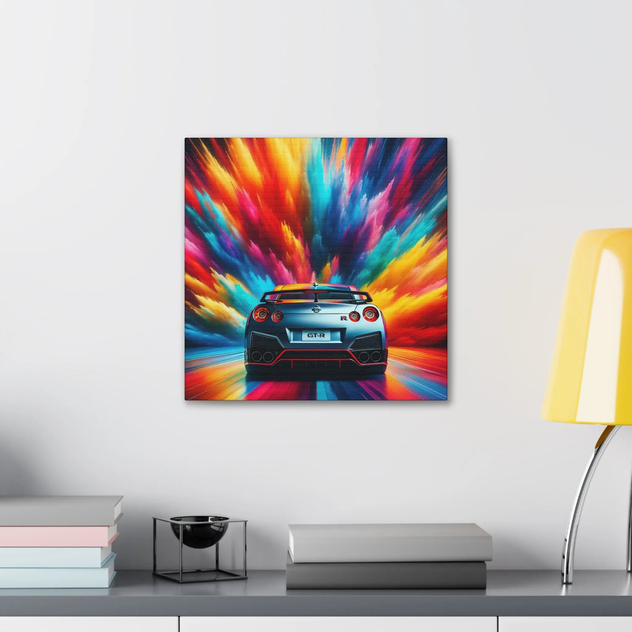 Nissan GT-R Car Canva Painting, Enthusiast Art, Home Decor Wall Hangings, Automotive Large Print, Garage and Man Cave Nostalgic Must-Have