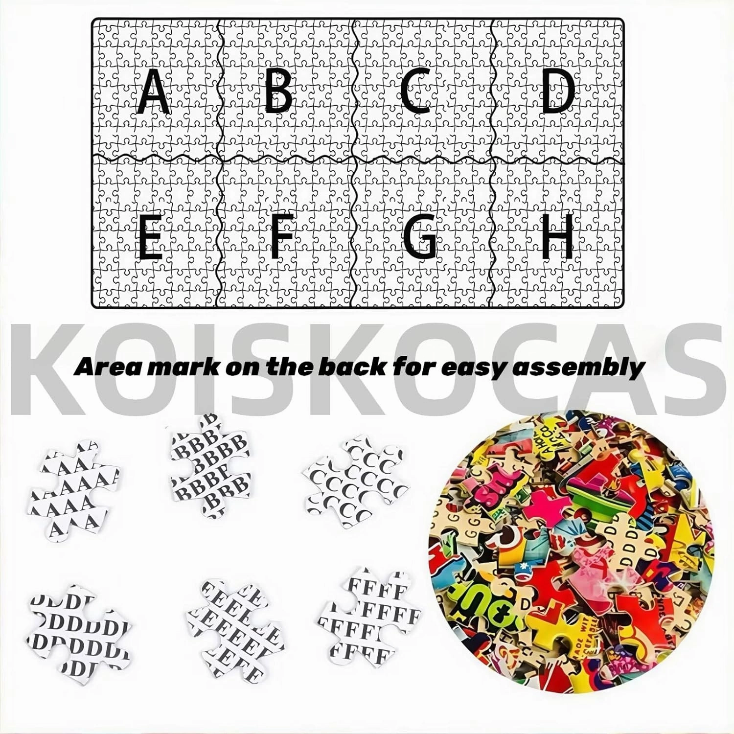 Oil Painting Style Aerial View of a Shark Swimming in The Middle of a School of Fish The Product uses Wooden puzzles-1000PCS for Adults and Children to Brainstorm, Game Nights, Home Decor, and Gifts