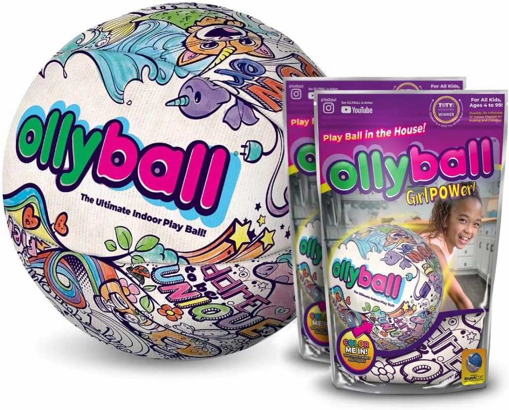 Ollyball Girl Power! The Ultimate Indoor Colorable Play Ball for Kicking and Coloring in The House!