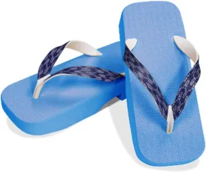 [One Step] [Hajime] Geta Clogs, Soft and Water Resistant, Sponge 9.4 inches (24 cm), SB/Yakasuri x Navy, Yagasuri x Navy Blue (Globe x Navy/24), Yagasari × Navy, 24.0 cm