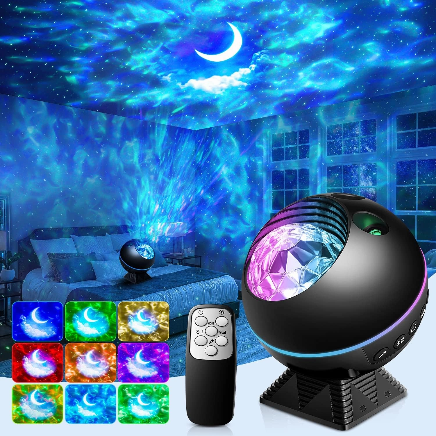 ONEFIRE Star Projector with 43 Lighting Modes - Night Light for Kids, Remote Timer, 360 Rotation LED Cloud Light
