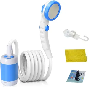 Outdoor Camping Shower Portable Electric Shower Pump IPX7 Waterproof & 5000mAh able Battery Powed for Camping Hiking Backpacking Travel Beach Pet Watering