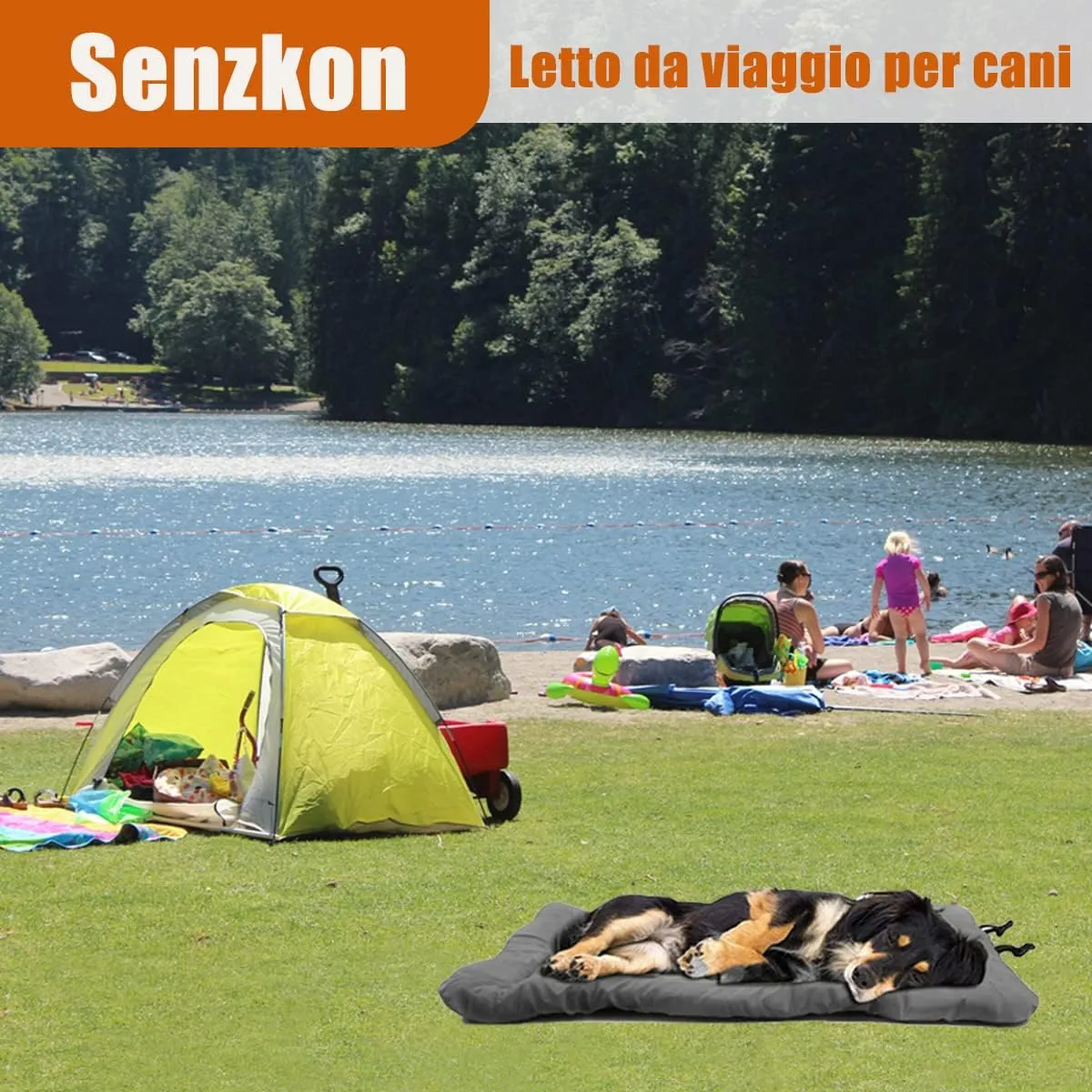Outdoor Dog Bed, 35”x24“ Portable Camping Travel Dog Bed, Soft, Comfortable, Waterproof, Non-Slip, Machine Washable Easy to Clean Pet Mat for Small, Medium and Large Dog and Cat