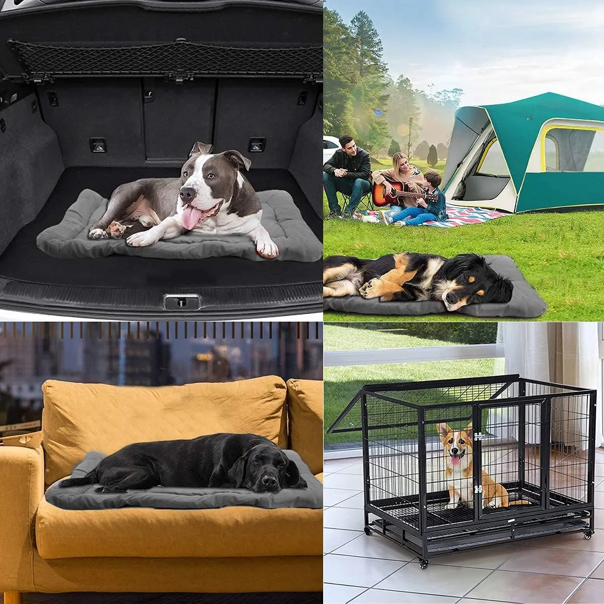 Outdoor Dog Bed, 35”x24“ Portable Camping Travel Dog Bed, Soft, Comfortable, Waterproof, Non-Slip, Machine Washable Easy to Clean Pet Mat for Small, Medium and Large Dog and Cat