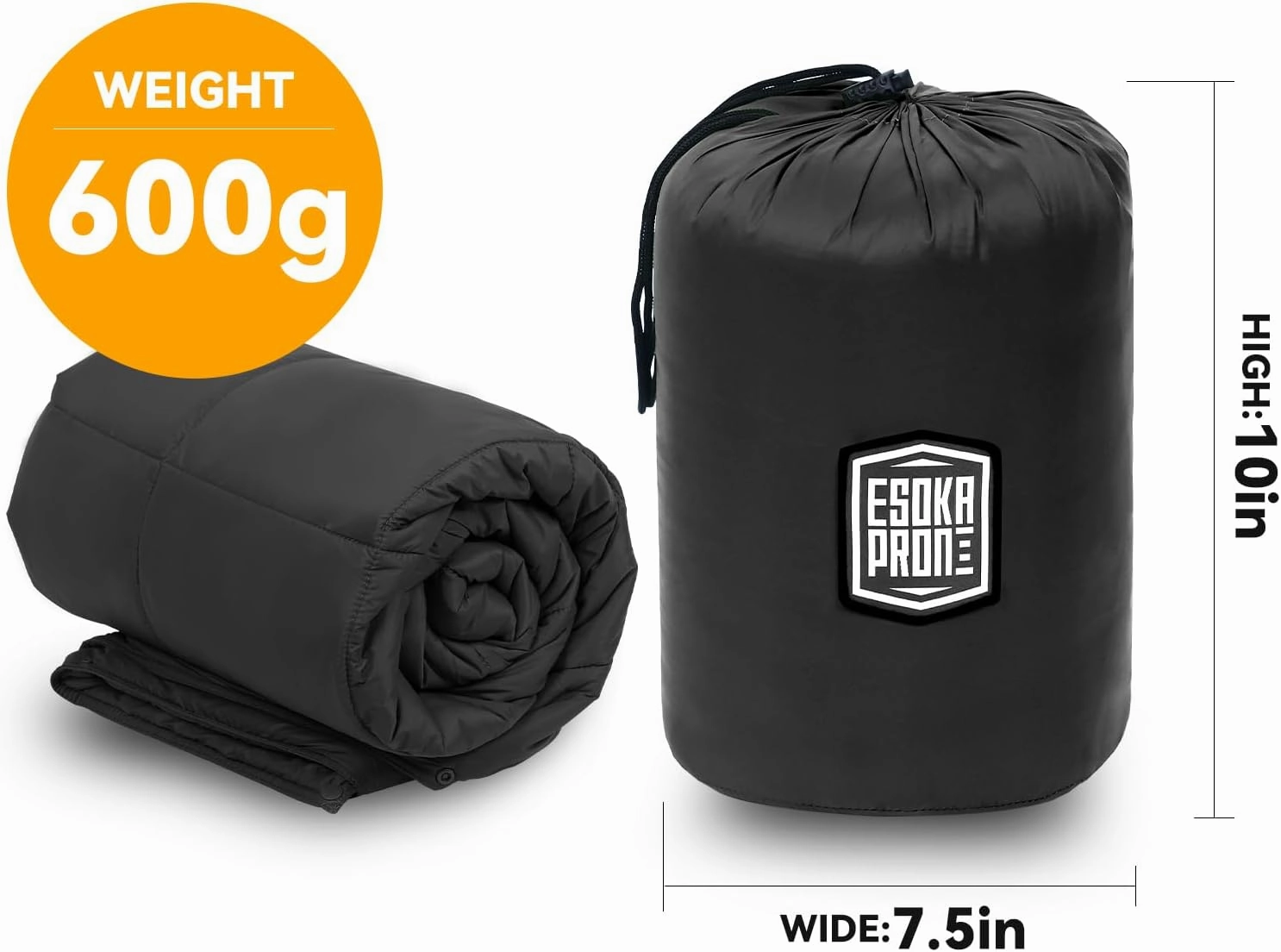 Outdoor Camping Blanket,Lightweight Waterproof Puffy Camping Blanket,Portable Camping Quilt for Travel, Picnic, Hiking,Camping (Black)