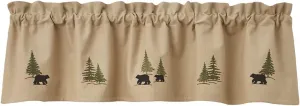 Park Designs Farmhouse Kitchen Valances for Windows - Black Bear Embroidered | Fall Decor Window Valance Curtains | Plaid Curtain Valances for Windows | Boho Living Rooms & Bathrooms | 60" x 14"