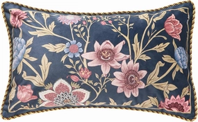 patdrea Designer Rectangle Old School Throw Pillow Cover 12x20 inches,Black Velvet with Colorful Floral Pattern,Decorative Lumbar Pillowcases Cushion for Bed Living Room Outdoor Car