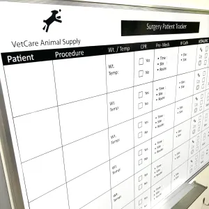Patient Surgery Tracker Whiteboard - Veterinary Printed Medical whiteboard.