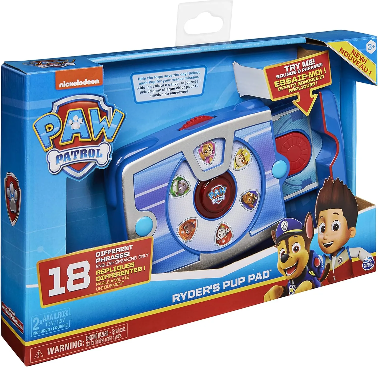 Paw Patrol, Ryder’s Interactive Pup Pad with 18 Sounds, for Kids Aged 3 and Up, includes 1 Instruction Sheet