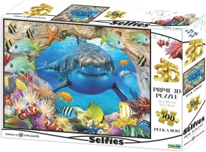 Peek-A Boo Shark in The Deep Blue Sea Super 3D Puzzle for Adults and Kids | Difficult 500 Piece Jigsaw Puzzle Toy | Interactive Brain Teaser for Game Night | 24 x 18 Inches