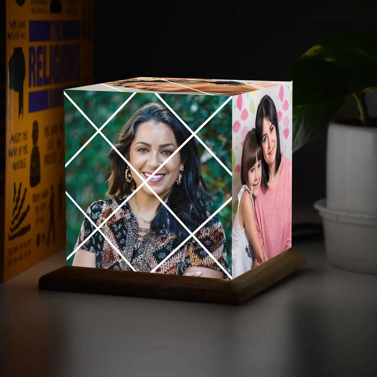 Personalized Photo Puzzle Cube Lamp For Mother's Day