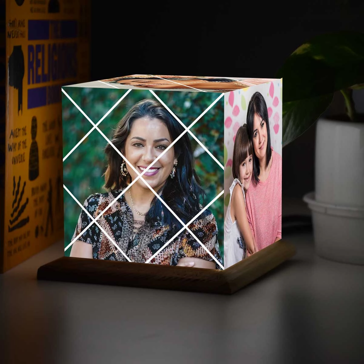 Personalized Photo Puzzle Cube Lamp For Mother's Day