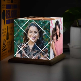 Personalized Photo Puzzle Cube Lamp For Mother's Day