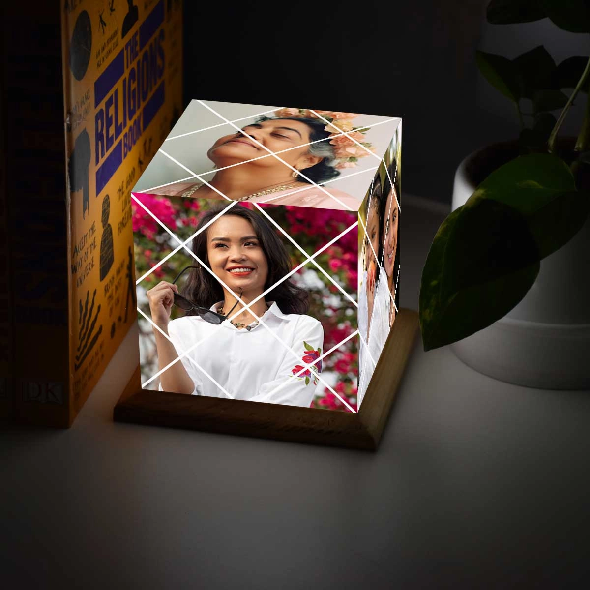 Personalized Photo Puzzle Cube Lamp For Mother's Day