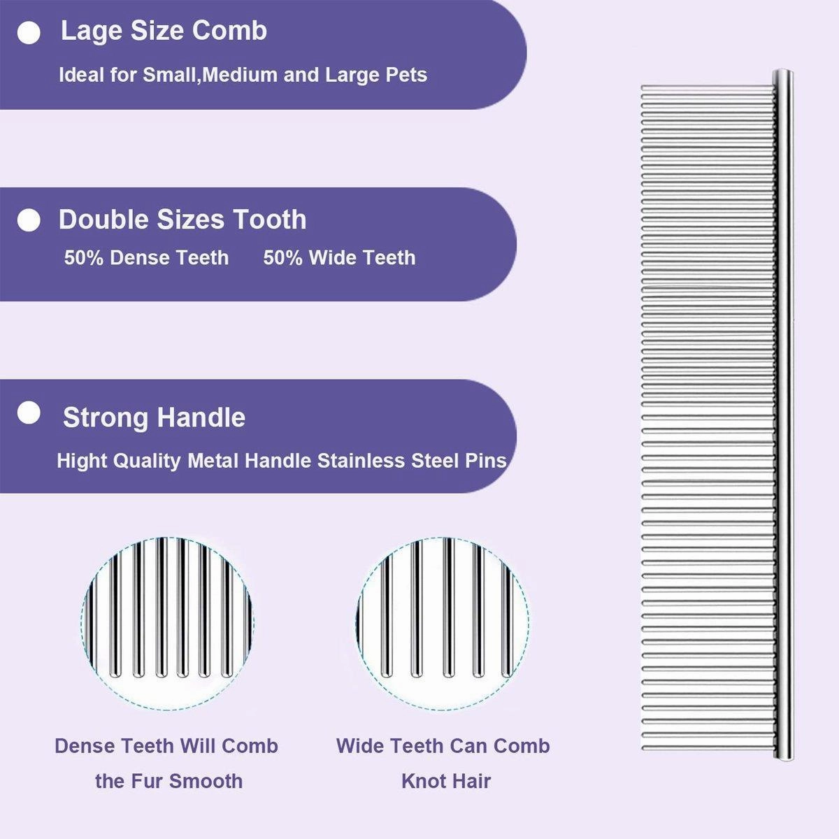 Pet Dog Hair Shedding Undercoat Rake Grooming Trimmer Comb Brush Slicker Purple