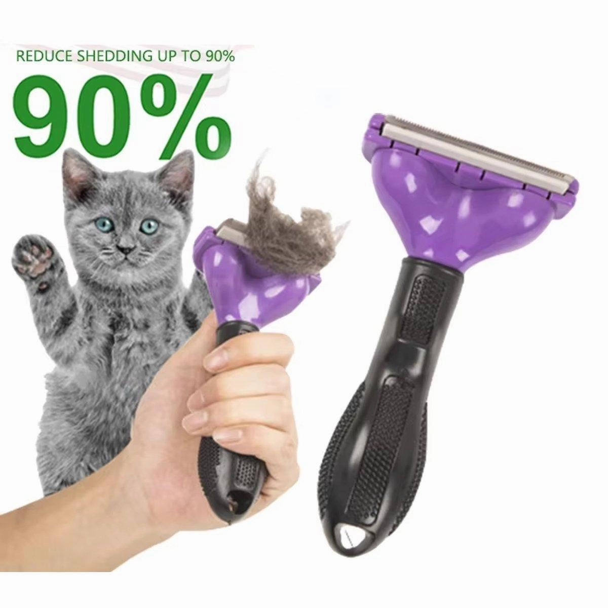 Pet Hair Removal Brush Deshedding Tool for Cats Dogs Grooming Comb Fur Remover