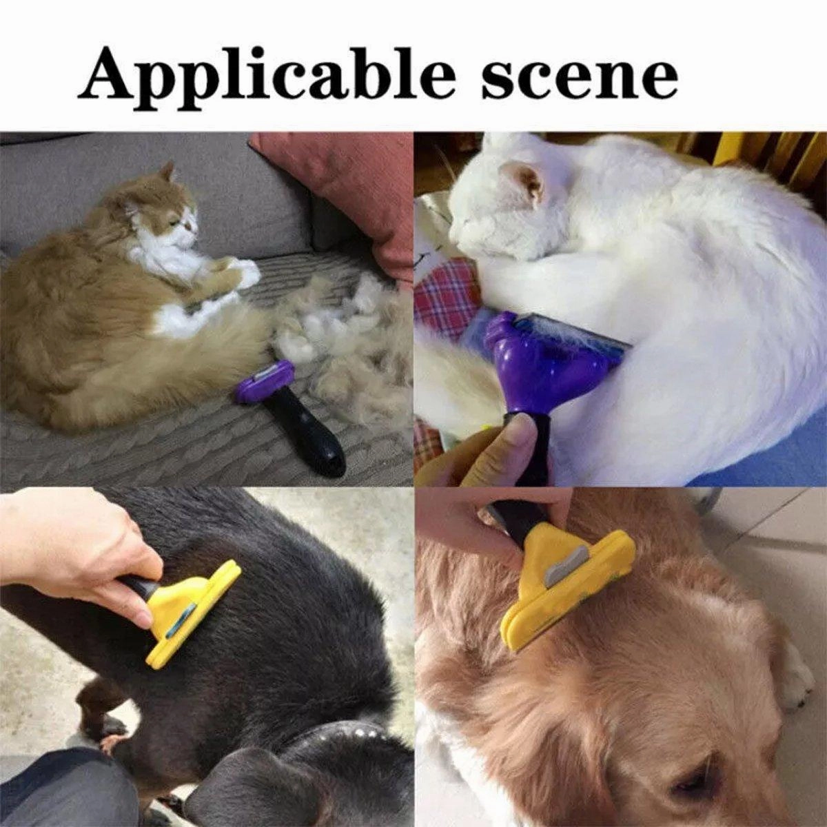 Pet Hair Removal Brush Deshedding Tool for Cats Dogs Grooming Comb Fur Remover