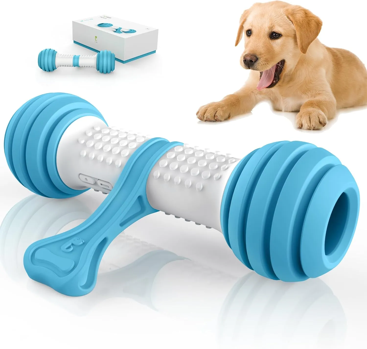PETGEEK Interactive Dog Toys, Motion Activated Electronic Dog Toy Interactive Dog Bone Toys for Medium Large Dogs, USB Rechargeable Automatic Dog Toy for Boredom and Stimulating (Blue)