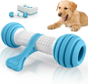 PETGEEK Interactive Dog Toys, Motion Activated Electronic Dog Toy Interactive Dog Bone Toys for Medium Large Dogs, USB Rechargeable Automatic Dog Toy for Boredom and Stimulating (Blue)