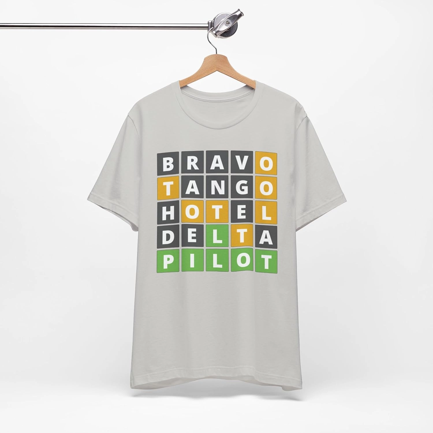 Pilot Wordle Tee, Pilot T-Shirt, Aviation Shirt, Airplane Tee, Wordle Lover T-Shirt