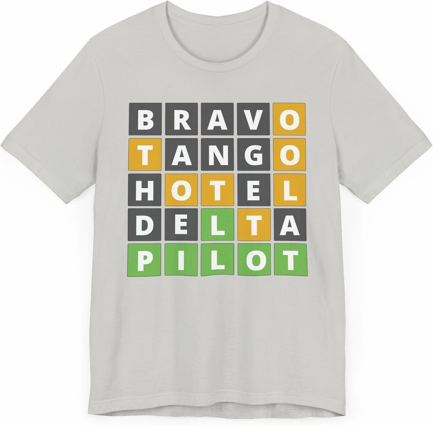 Pilot Wordle Tee, Pilot T-Shirt, Aviation Shirt, Airplane Tee, Wordle Lover T-Shirt
