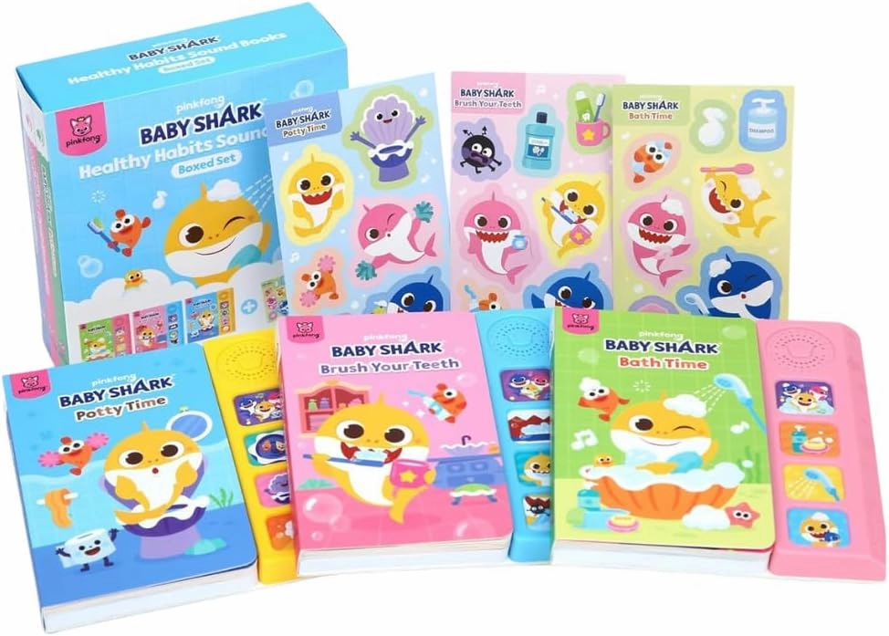 Pinkfong Baby Shark Healthy Habits Sound Books Boxed Set l Potty Time, Brush Your Teeth, Bath Time l Interactive Learning Books for Baby and Toddler 1-3, Learning and Education Toys, Baby Shark Gifts