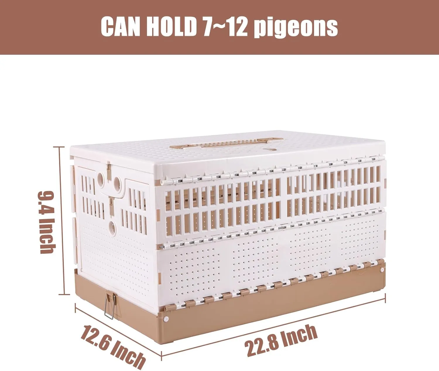 Plastic Folding Pigeon Cage, Portable Pet Bird Travel Cage Carrier Pigeon Cage Pairing Cage Pigeon Nest Box Easy to Clean for Training and Release Competition (L)