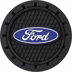 Plasticolor 000651R01 Ford Oval Auto Car Truck SUV Cup Holder Coaster 2-Pack , Blue