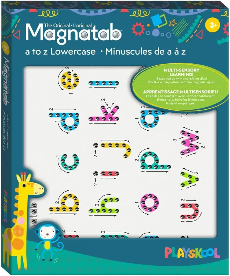 Playskool Magnatab — a to z Lowercase — Magnetic Board Toy Letter Tracing for Toddlers Learning and Sensory Drawing — for Kids Ages 3 and Up