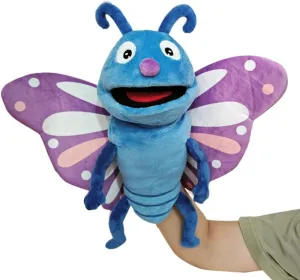 Plush Animal Hand Puppets for Kids & Adults Cartoon Butterfly Stuffed Animal Hand Puppets with Movable Mouth Plush Interactive Toys Hand Puppet Plush Toys for Storytelling Show Theater