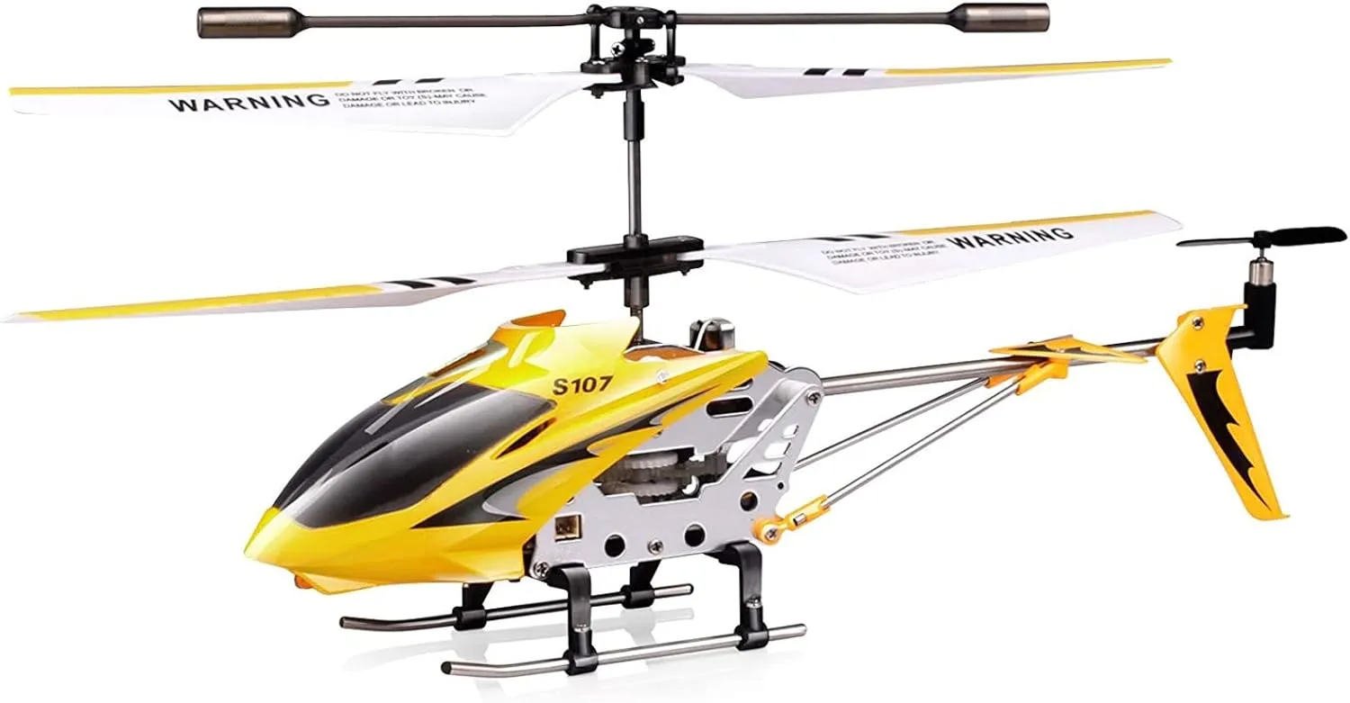 POCO DIVO S107G Phantom 3CH Infrared RC Helicopter Mini Flight S107 Gyro with Light, Yellow