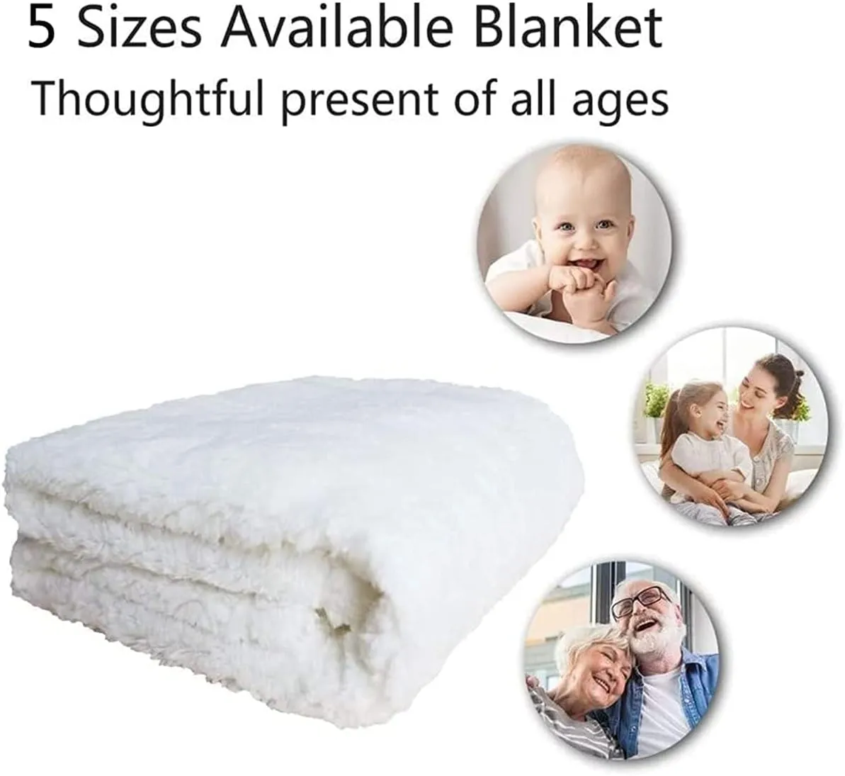Polar Bear Family Throw Blanket White and Gray Fleece Blanket Polar Bear Bed Blanket for Couch or Bed Arctic Scenery Blanket Soft Warm Lightweight for Kids Adults Women Gift(40x50 Inches)