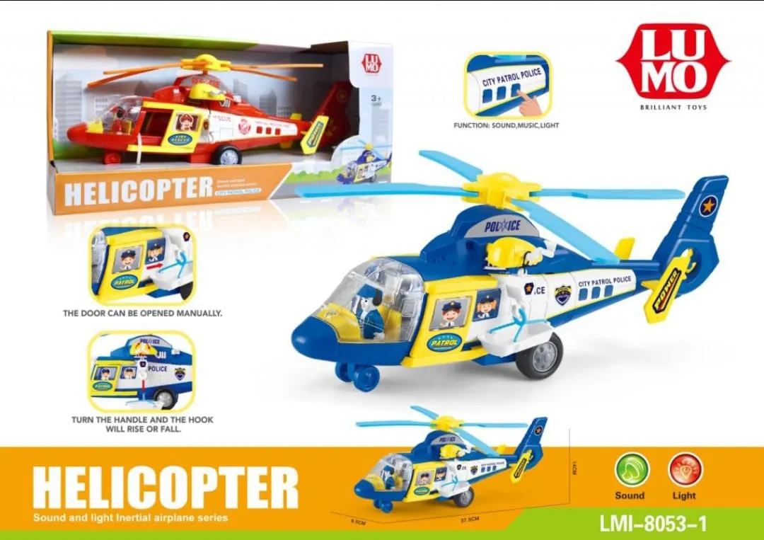 Police Patrol Helicopter Toy – Openable Doors & Hook Mechanism