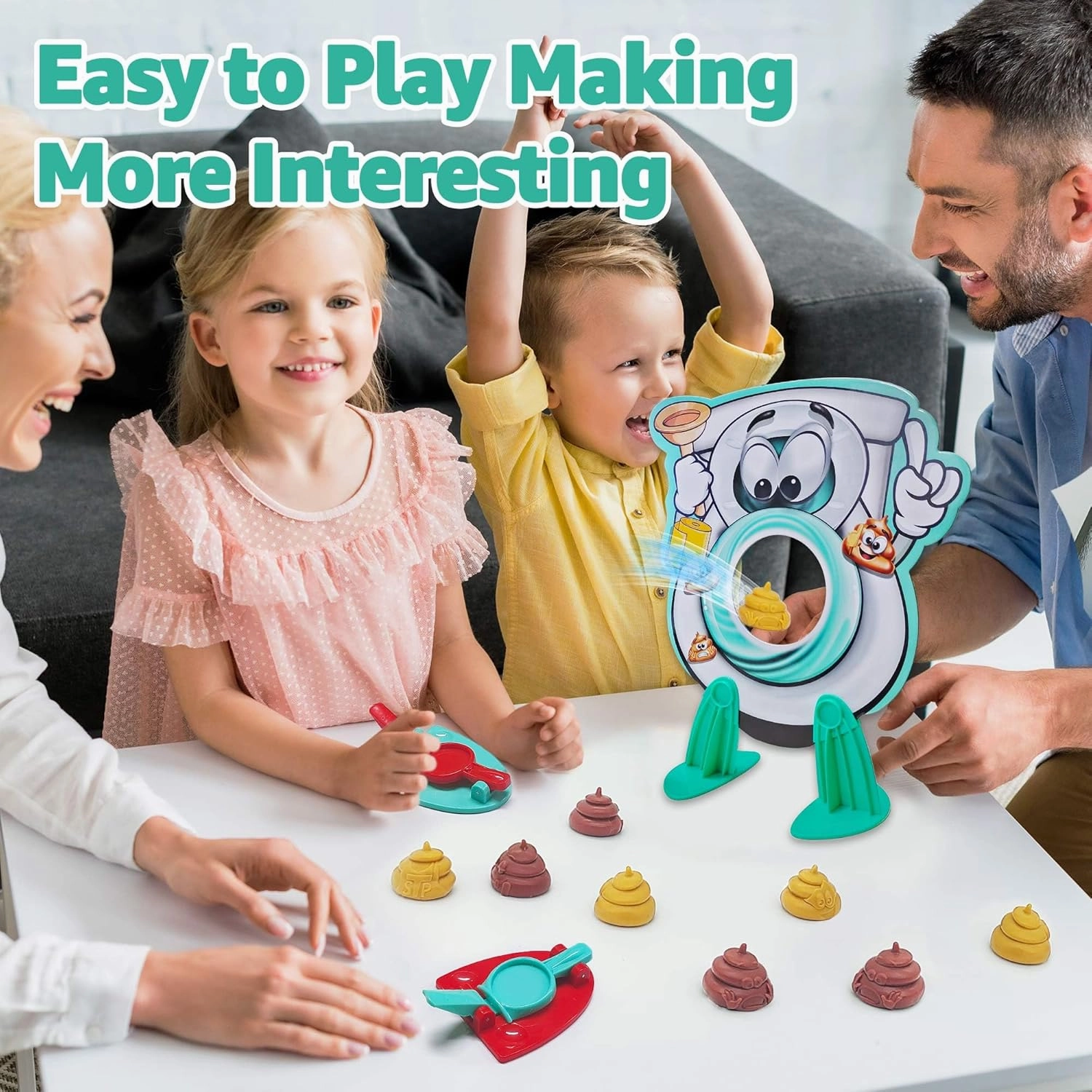 Poop Family Game - Funny Shooting Game - Fast and Frenzied Launching Poop -Gift for Kids 3 4 5 6 7 8 Year Old