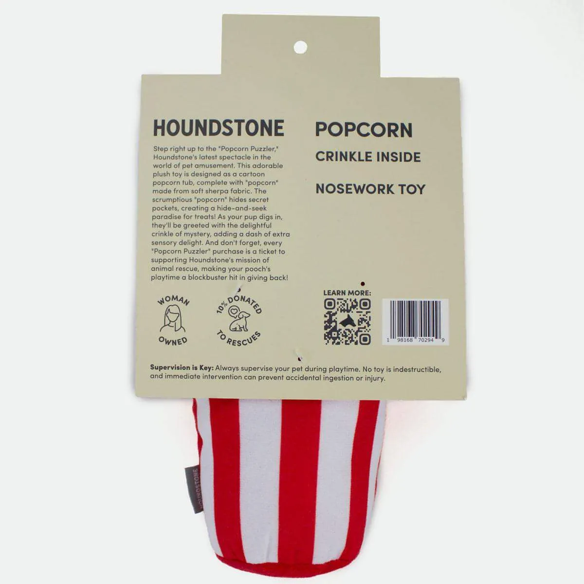 Popcorn Interactive Dog Toy with Treat Pockets, Mental Stimulation Dog Toy