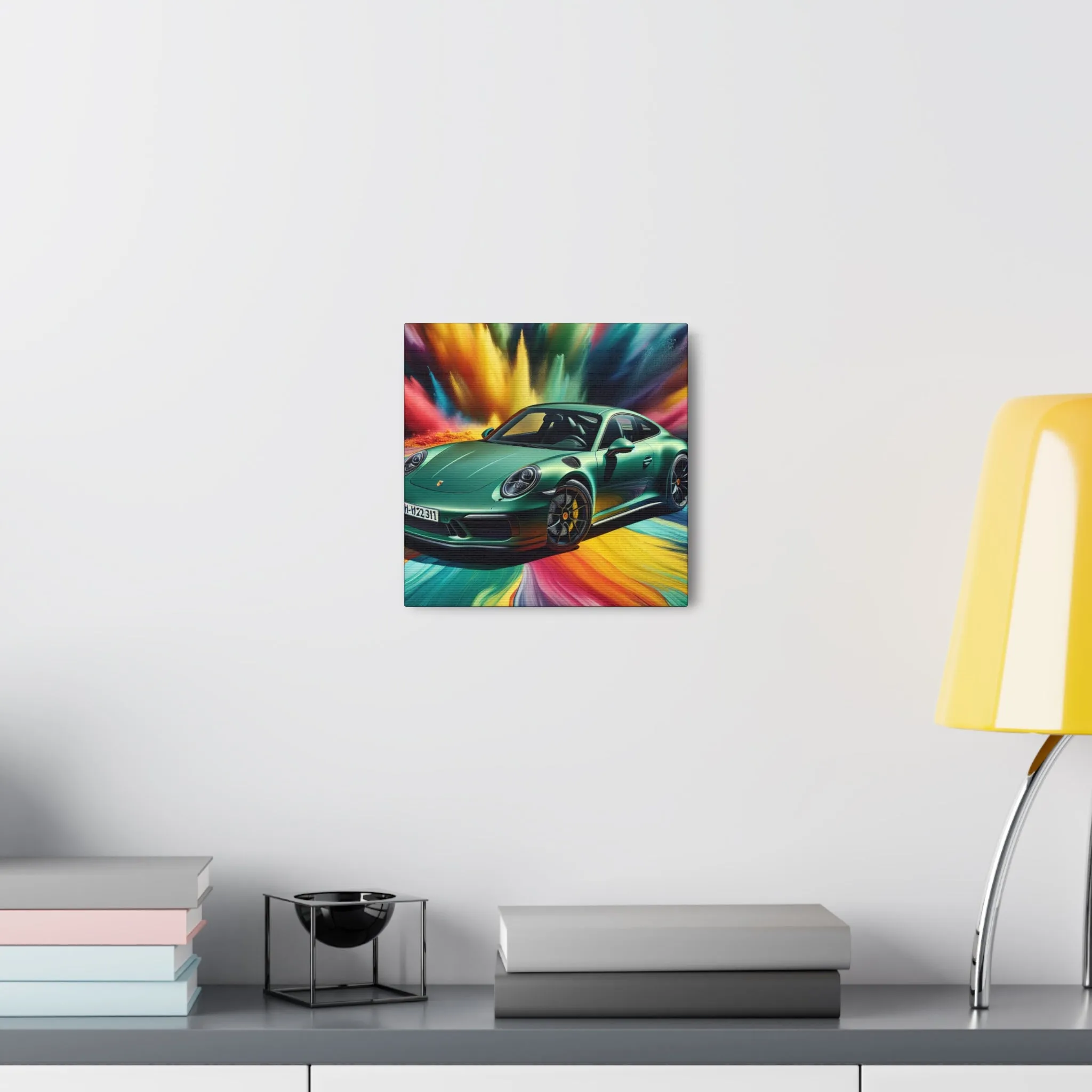Porsche 911 Wall Decor Canva Painting, Handmade Home and Office Artwork, Automotive Wall Art, Luxury Sports Car Lover's Gift