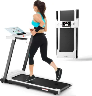 Portable Foldable 3.0 HP Small Treadmills for Home Office with 300 LBS Capacity, Folding Running Walking Compact Treadmill with Handle Bar and LED Display